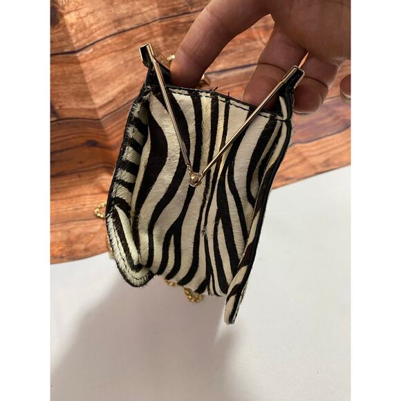 Aqua Zebra-Print Frame Crossbody – 100% Exclusive Color Black/White NIP - Picture 10 of 12